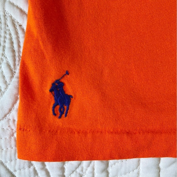Polo Ralph Lauren Paint Splatter LOGO Spell Out Orange Classic Fit Tee (Size L) - Picture 5 of 10